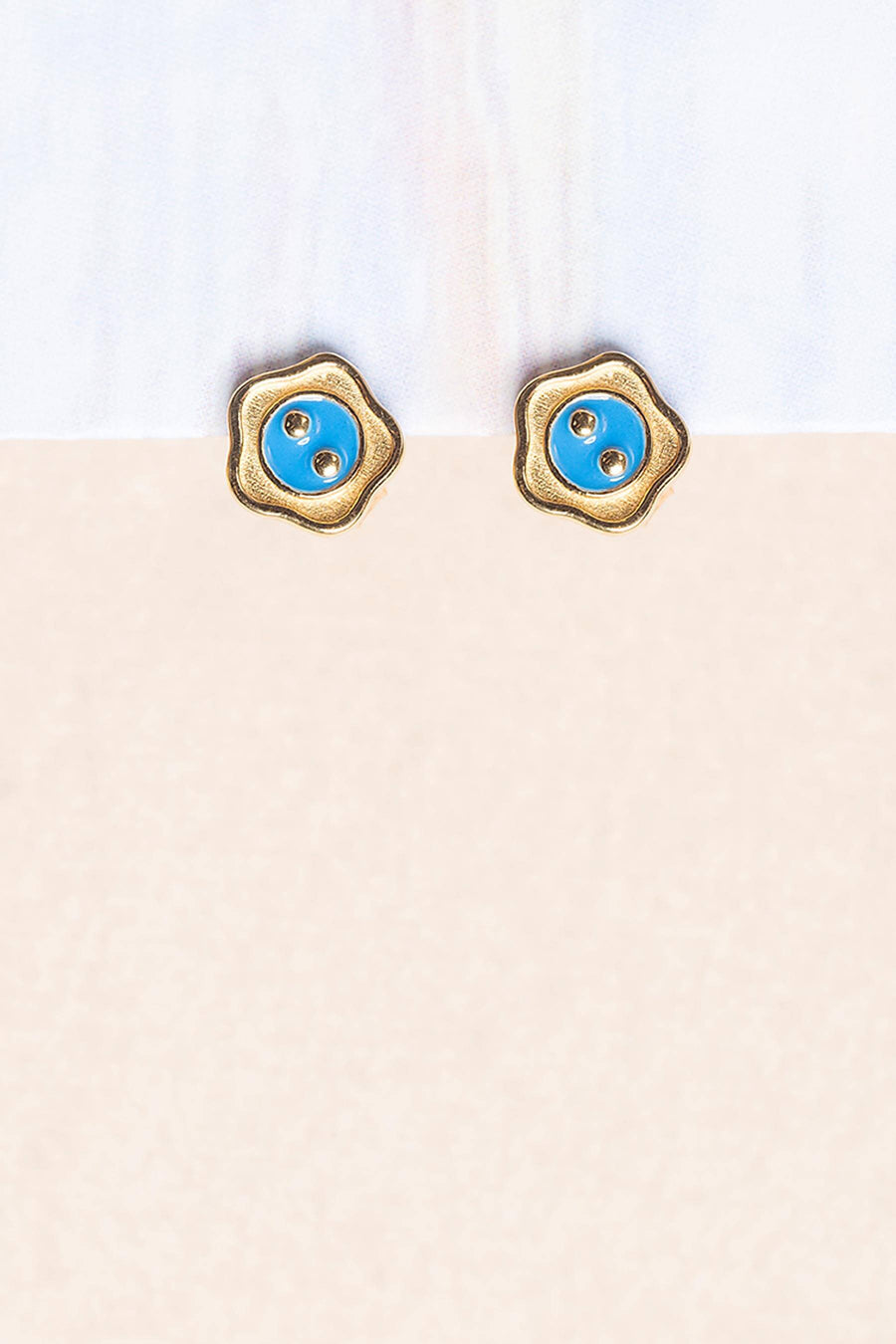 Bloom Button Enamel Stud Earrings