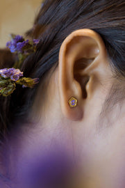 Bloom Button Enamel Stud Earrings