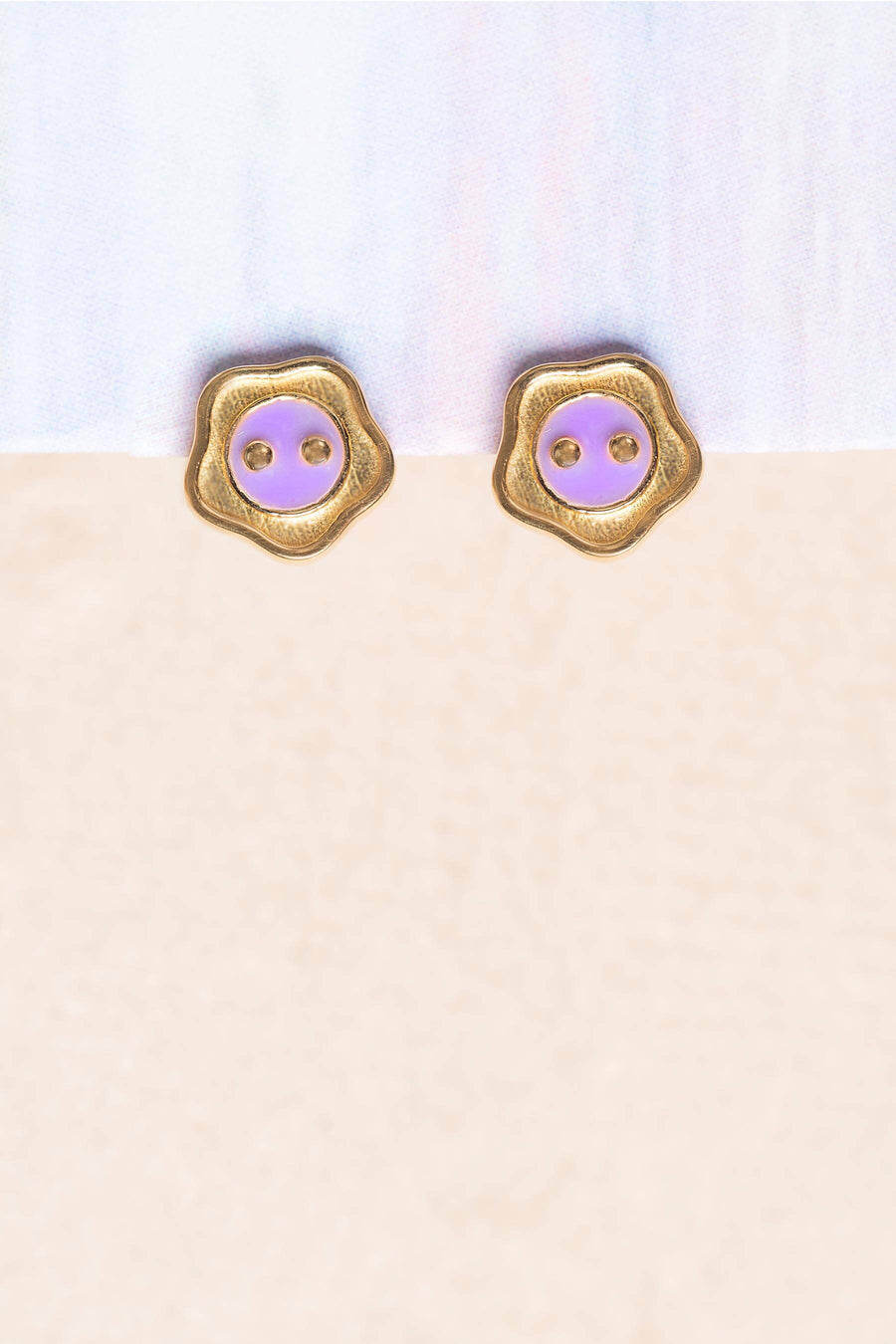 Bloom Button Enamel Stud Earrings